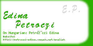 edina petroczi business card